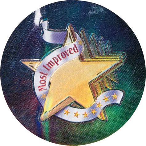 Most Improved Holographic Emblem Trophies Plaques Medals And Pins