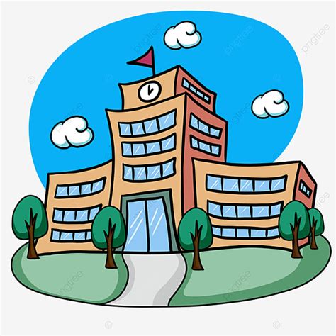 School Buildings Clipart Vector School Building Cartoon School