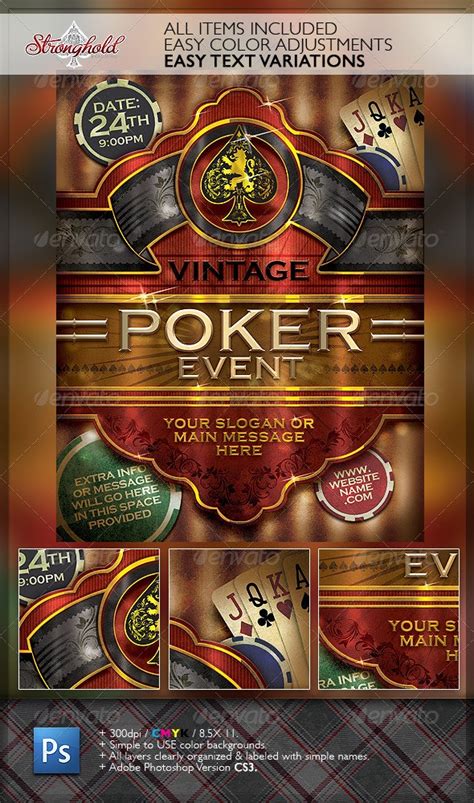 vintage poker cigar flyer template strongholdbrandcom graphic