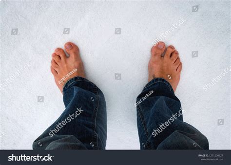 Seasonal Background Bare Feet Snow Stock Photo 1271200927 Shutterstock