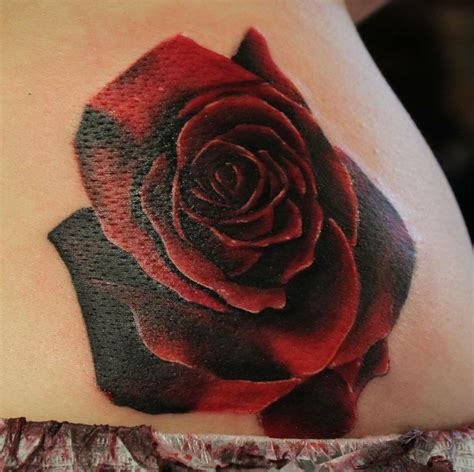 Dark Black And Red Rose Red Rose Tattoo Black Rose Tattoos Red