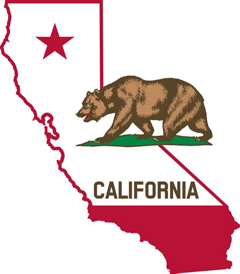 California state outline, California outline, California flag
