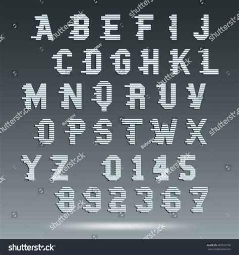 Vektor Stok Motion Font Alphabet Template Letters Numbers Tanpa