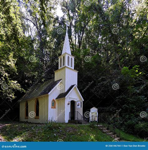 Old Fashioned Wooden Country Church In The Forest Stock Photo Image