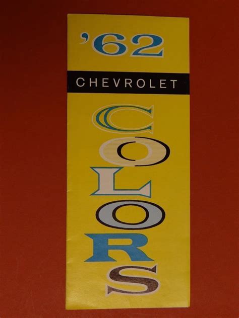 1962 Chevrolet Color Chart Brochure 2 Fold New Old Stock Book 2