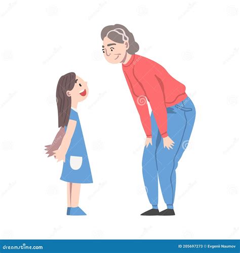 Grandma And Granddaughter Vector Illustration Cartoondealer Com