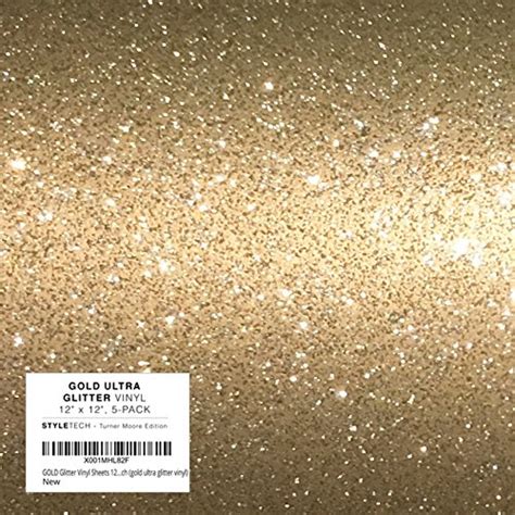 Buy Gold Glitter Vinyl Adhesive 12x12 Sheets Ultra Gold Glitter