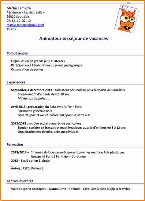 comment faire un cv bafa