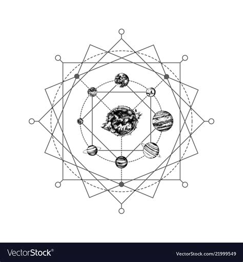 Solar System Sacred Geometry Royalty Free Vector Image