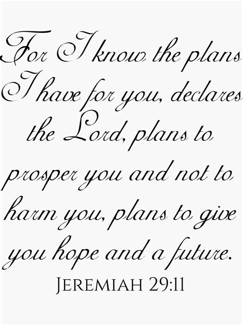 For I Know The Plans I Have For You Declares The Lord Plans To Prosper