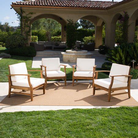 angel outdoor teak finished acacia wood club chairs