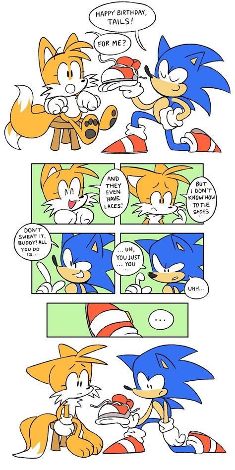 Sonic And Tails Comic Strip With The Caption That Says Happy Birthday