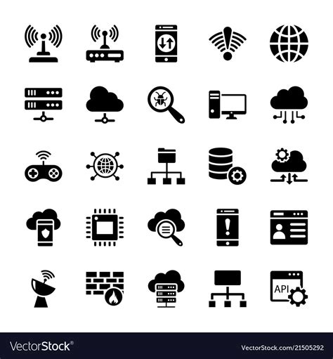 Technology Icons Set Royalty Free Vector Image