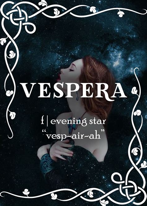 Fantasy names for boys have a pop of power. Female Fantasy Name: Vespera in 2020 | Fantasy names ...