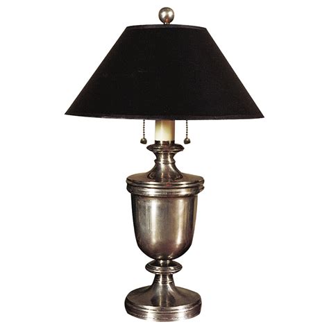 Nickel Urn Lamp Black Shade Luxe Home Company
