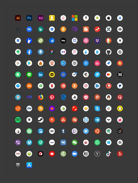 Figma Free Social Icons Over 100 Brand Icons X 3 Version Color