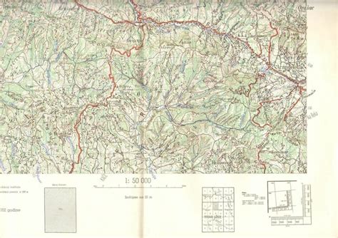 1952 Original Military Topographic Map Arandjelovac Bukulja Kosmaj