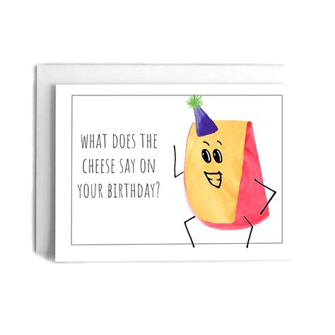 Cheese Joke Birthday Card Birthday Greeting Card Pun Etsy