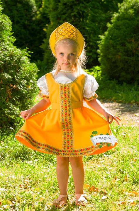 russian style dance dress for girl “elena” folk russian clothing store