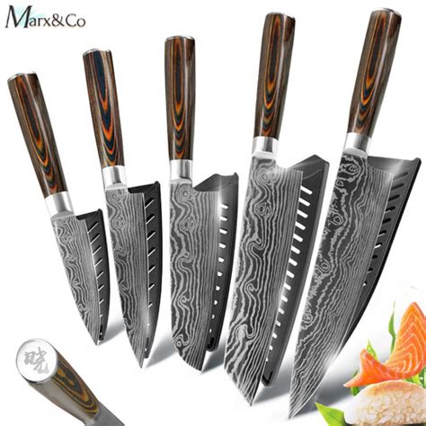 kitchen knife set chef knives 7cr17 440c high carbon stainless steel japanese style utility