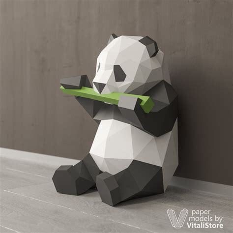Papercraft Panda Panda Bear 3d Papercraft Panda Bamboo Panda Diy