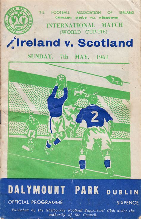 Ireland V Scotland Match Programme 1961 Brand New Retro