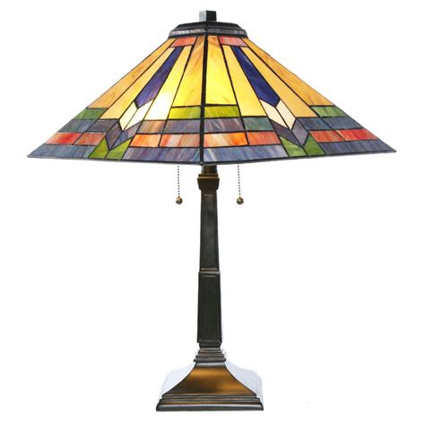 River Of Goods Stained Glass Southwestern Sunrise Table Lamp
