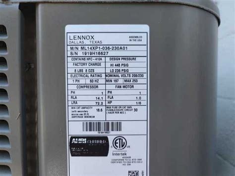 Lennox Hvac Age Serial Number Decoding For Ac Furnace And Heat Pump