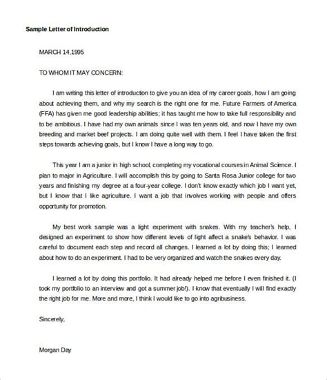 business introduction letter template free
