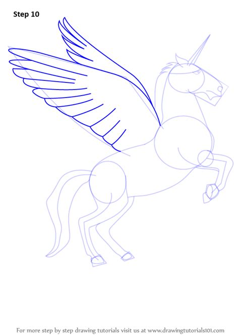 To start, use line options to make curves that bend out and turn into a long and thin wing. Step by Step How to Draw a Unicorn with Wings ...