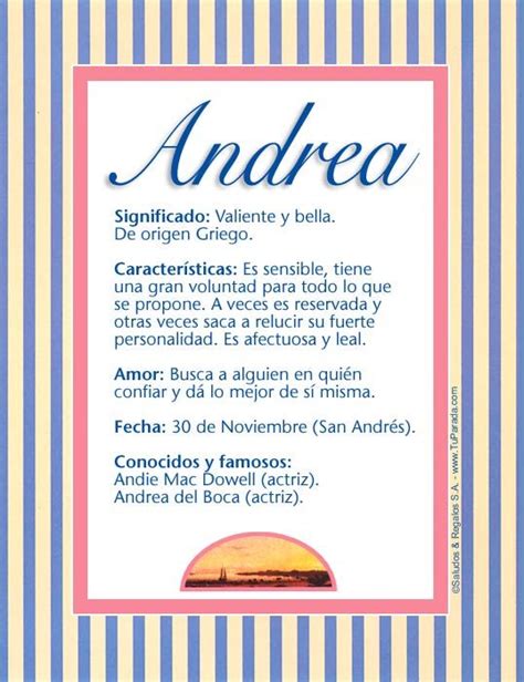Andrea Significado Del Nombre Andrea Nombres Significados De Los Nombres Nombres De Niñas