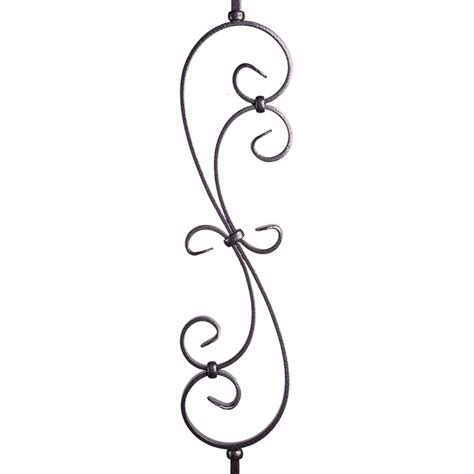 House Of Forgings Hollow 44 In Silver Vein Wrought Iron Twist Stair
