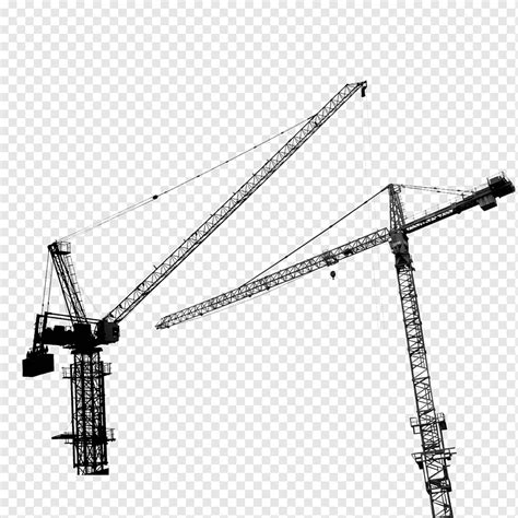Two Gray Tower Cranes Illustration Crane Icon Free Construction Crane