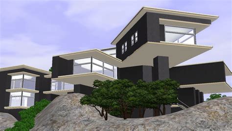 Sims 3 Modern Grey Luxury Hillside Mansion By Ramborocky On Deviantart