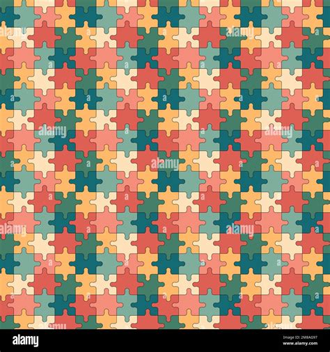 Petro Puzzles Pattern Seamless Background With Colorful Puzzle Pieces