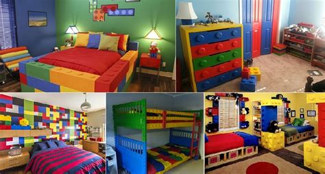 The designer, dawn kines, put the headboard together from game pieces. Awesome Lego-themed Bedroom Ideas! | Home Design, Garden ...