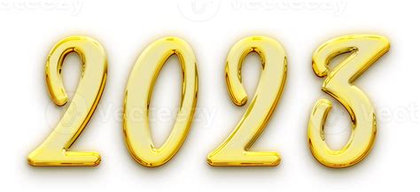 Golden Volumetric 3d Text Of The Inscription 2023 Isolated Cut Out