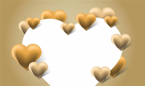 Background Gold Hearts On A Gold Background Valentines Day And Love