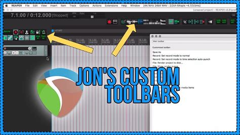 Jons Custom Toolbars Customizing Toolbars In Reaper Youtube