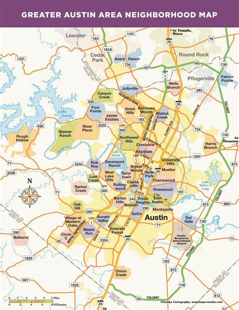 Greater Austin Area Neighborhood Map More Maps Pinterest Austin