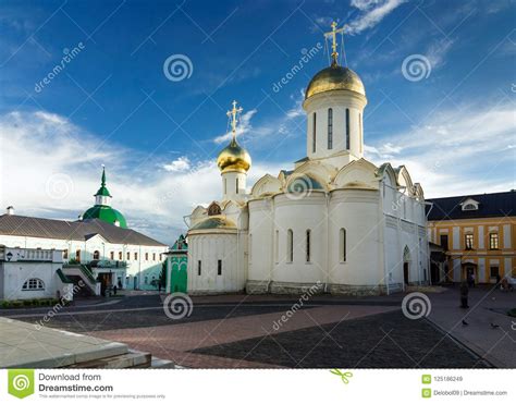 Assumption Cathedral Of The Holy Trinity Lavra Of St Sergius Stock