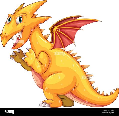 Illustration Of A Yellow Dragon Stock Vector Image And Art Alamy