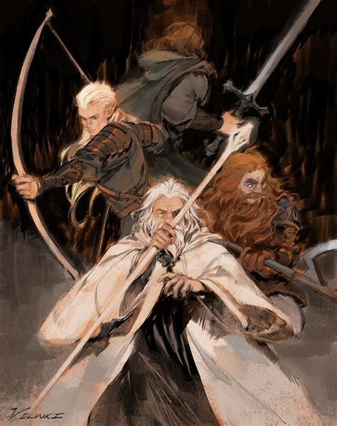 Legolas Gandalf Aragorn And Gimli Tolkien S Legendarium And More Drawn By Velocesmells