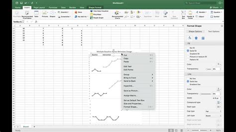 How To Create Multiple Baseline Design Graphs On Excel Youtube