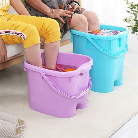 Foot Soaking Bucket Abs Plastic Foot Detox Spa Bath Bucket Tub With Cap