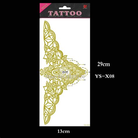 YS X08 Gold Waterproof Under Breast Tattoo Temporary Metallic Tattoo
