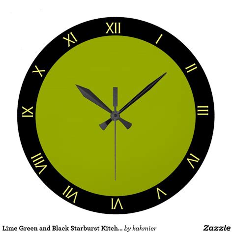 Lime Green And Black Kitchen Wall Clock Wall Clock