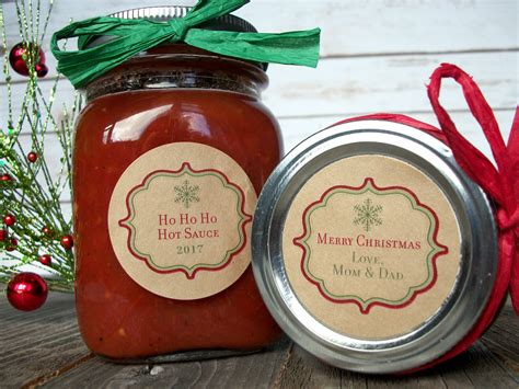 Custom Kraft Christmas Canning Labels Holiday Jam And Jelly Jar Labels