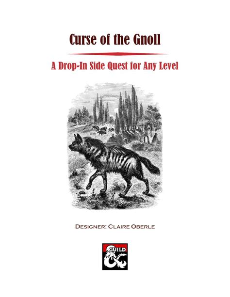 Curse Of The Gnoll Drop In Side Quest For Any Level Dungeon Masters