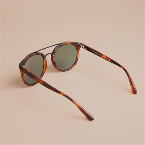 top bar round frame sunglasses in brown men burberry united states